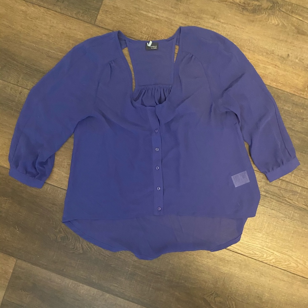 Cute Sheer High-Low Top